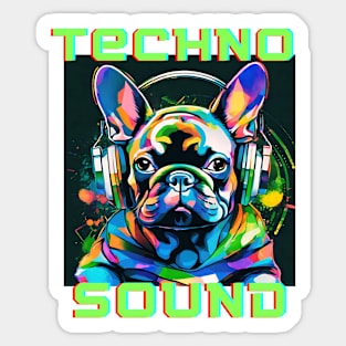 Techno Sound - French Bulldog Sticker